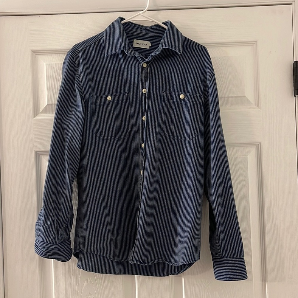 Taylor Stitch The Jack in Roped Indigo Shirt-Men’s Medium (40)